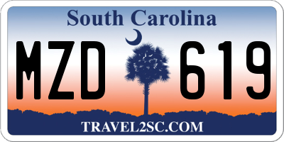 SC license plate MZD619