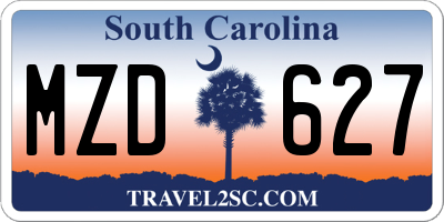 SC license plate MZD627