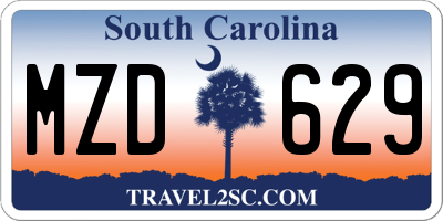 SC license plate MZD629