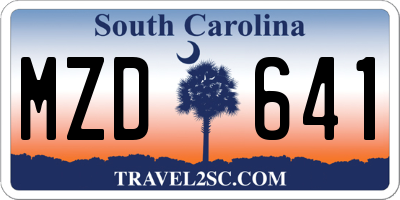SC license plate MZD641