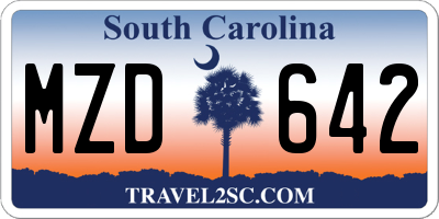 SC license plate MZD642