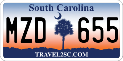 SC license plate MZD655