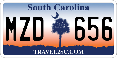SC license plate MZD656