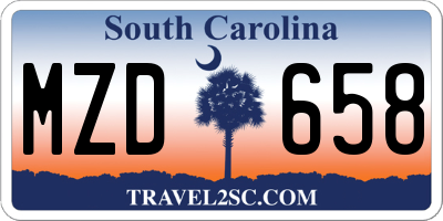 SC license plate MZD658