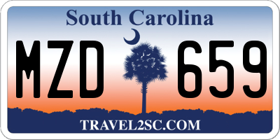 SC license plate MZD659