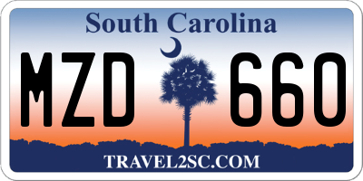 SC license plate MZD660