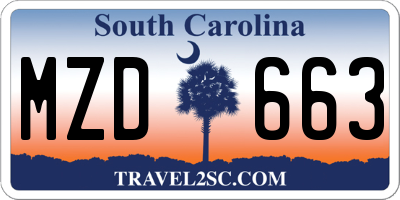 SC license plate MZD663