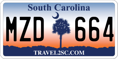 SC license plate MZD664