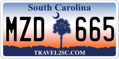 SC license plate MZD665