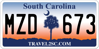 SC license plate MZD673
