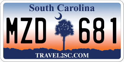 SC license plate MZD681