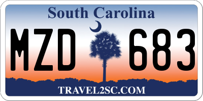 SC license plate MZD683