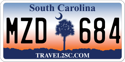 SC license plate MZD684