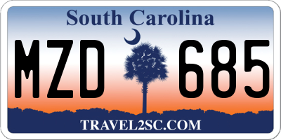 SC license plate MZD685