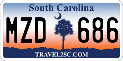 SC license plate MZD686