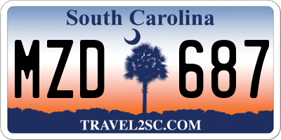 SC license plate MZD687