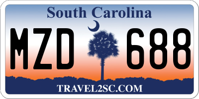 SC license plate MZD688