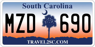 SC license plate MZD690