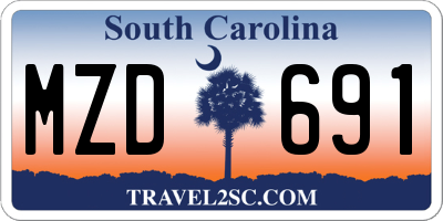 SC license plate MZD691