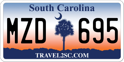 SC license plate MZD695