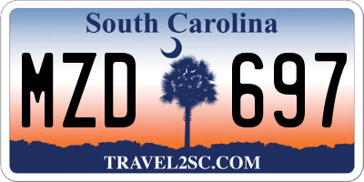 SC license plate MZD697