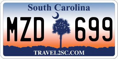 SC license plate MZD699