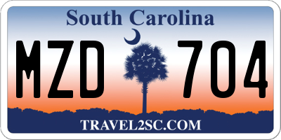 SC license plate MZD704