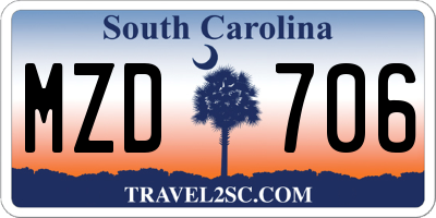 SC license plate MZD706