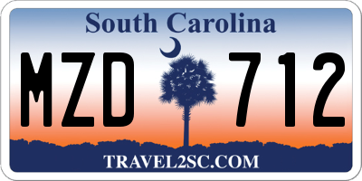 SC license plate MZD712