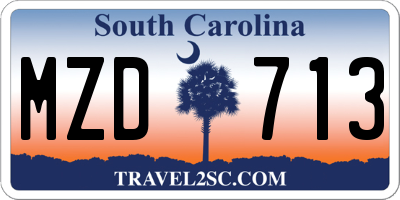 SC license plate MZD713