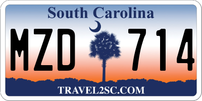 SC license plate MZD714