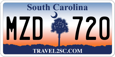 SC license plate MZD720