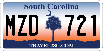 SC license plate MZD721