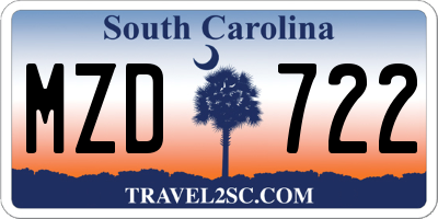 SC license plate MZD722