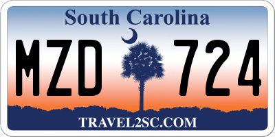 SC license plate MZD724