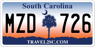 SC license plate MZD726