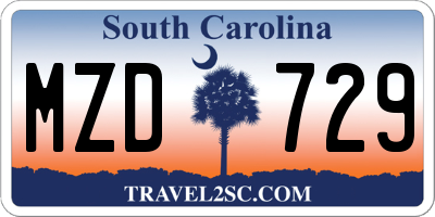 SC license plate MZD729