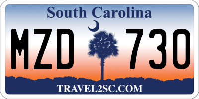 SC license plate MZD730