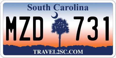 SC license plate MZD731