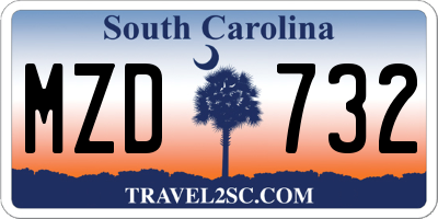 SC license plate MZD732