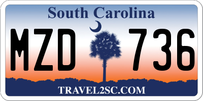 SC license plate MZD736