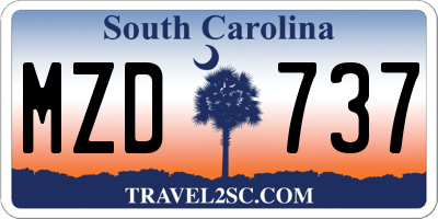 SC license plate MZD737