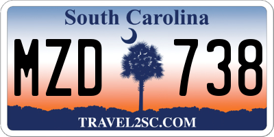 SC license plate MZD738