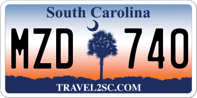 SC license plate MZD740