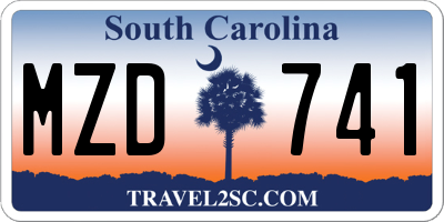 SC license plate MZD741