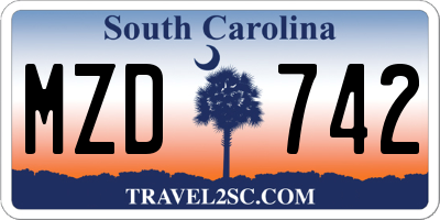 SC license plate MZD742