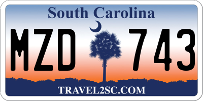 SC license plate MZD743