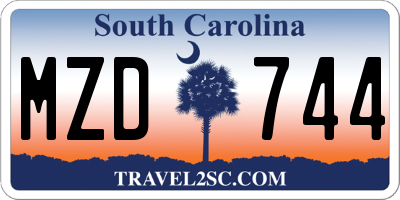 SC license plate MZD744