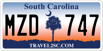 SC license plate MZD747