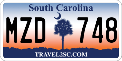 SC license plate MZD748